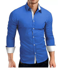 Load image into Gallery viewer, Men's Shirt Men Autumn Casual Formal Solid Slim Fit Long Sleeve Dress Shirt Top Blouse Fashion Formal high quality Men Shirt New
