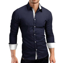 Load image into Gallery viewer, Men's Shirt Men Autumn Casual Formal Solid Slim Fit Long Sleeve Dress Shirt Top Blouse Fashion Formal high quality Men Shirt New
