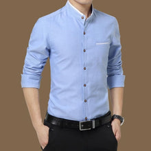 Load image into Gallery viewer, Legible Casual Social Formal shirt Men long Sleeve Shirt Business Slim Office Shirt male Cotton Mens Dress Shirts white 4XL 5XL
