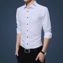 Load image into Gallery viewer, Legible Casual Social Formal shirt Men long Sleeve Shirt Business Slim Office Shirt male Cotton Mens Dress Shirts white 4XL 5XL