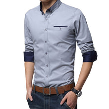 Load image into Gallery viewer, Legible Casual Social Formal shirt Men long Sleeve Shirt Business Slim Office Shirt male Cotton Mens Dress Shirts white 4XL 5XL