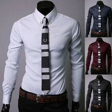 Load image into Gallery viewer, Hot Sale New Fashion Masculina Long Sleeve Shirt Men Slim fit Formal Luxury Design casual Brand Male Stylish Dress Shirts Tops
