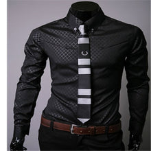 Load image into Gallery viewer, Hot Sale New Fashion Masculina Long Sleeve Shirt Men Slim fit Formal Luxury Design casual Brand Male Stylish Dress Shirts Tops
