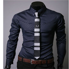 Load image into Gallery viewer, Hot Sale New Fashion Masculina Long Sleeve Shirt Men Slim fit Formal Luxury Design casual Brand Male Stylish Dress Shirts Tops
