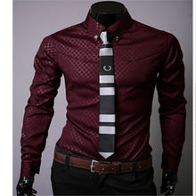Load image into Gallery viewer, Hot Sale New Fashion Masculina Long Sleeve Shirt Men Slim fit Formal Luxury Design casual Brand Male Stylish Dress Shirts Tops
