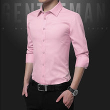 Load image into Gallery viewer, Legible Casual Social Formal shirt Men long Sleeve Shirt Business Slim Office Shirt male Cotton Mens Dress Shirts white 4XL 5XL
