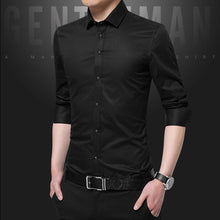 Load image into Gallery viewer, Legible Casual Social Formal shirt Men long Sleeve Shirt Business Slim Office Shirt male Cotton Mens Dress Shirts white 4XL 5XL
