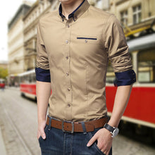 Load image into Gallery viewer, Legible Casual Social Formal shirt Men long Sleeve Shirt Business Slim Office Shirt male Cotton Mens Dress Shirts white 4XL 5XL
