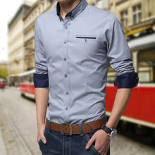 Load image into Gallery viewer, Legible Casual Social Formal shirt Men long Sleeve Shirt Business Slim Office Shirt male Cotton Mens Dress Shirts white 4XL 5XL
