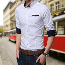 Load image into Gallery viewer, Legible Casual Social Formal shirt Men long Sleeve Shirt Business Slim Office Shirt male Cotton Mens Dress Shirts white 4XL 5XL
