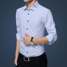 Load image into Gallery viewer, Legible Casual Social Formal shirt Men long Sleeve Shirt Business Slim Office Shirt male Cotton Mens Dress Shirts white 4XL 5XL
